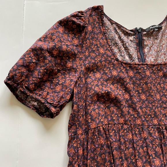 Madewell Aidy Square-Neck Tiered Midi Dress in Orchard Floral - Picture 5 of 11